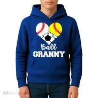 Ball Granny Heart Funny Baseball Softball Soccer Granny Gift Kids Hoodie thumb 4