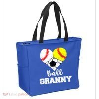 Ball Granny Heart Funny Baseball Softball Soccer Granny Gift Tote Bag thumb 2