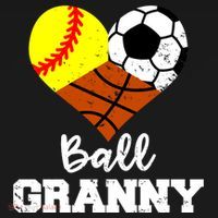 Ball Granny Heart Funny Softball Soccer Basketball Granny Gift Women's Hoodie thumb 2