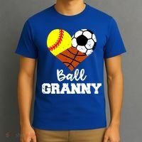 Ball Granny Heart Funny Softball Soccer Basketball Granny Gift T-Shirt thumb 3