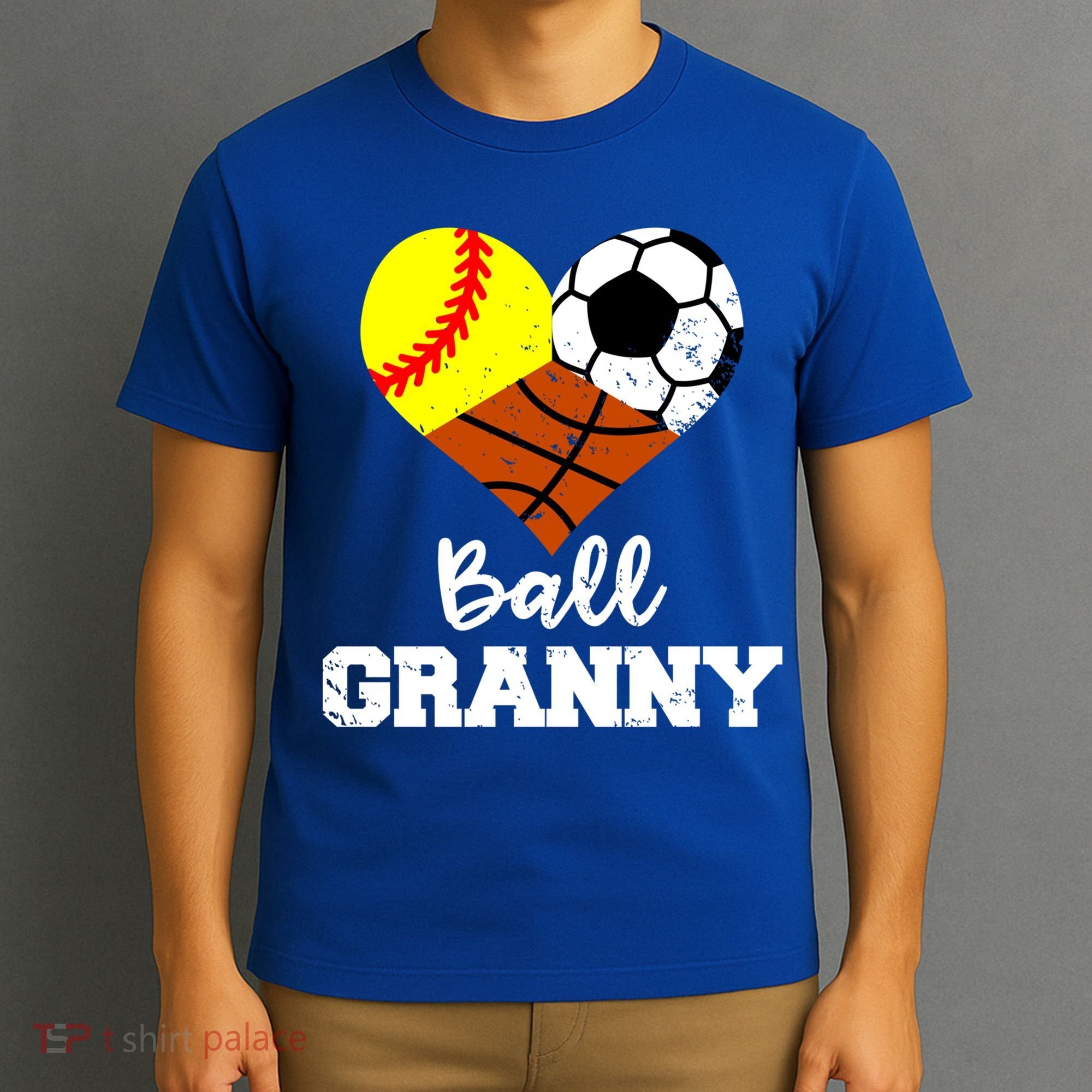 Ball Granny Heart Funny Softball Soccer Basketball Granny Gift T-Shirt