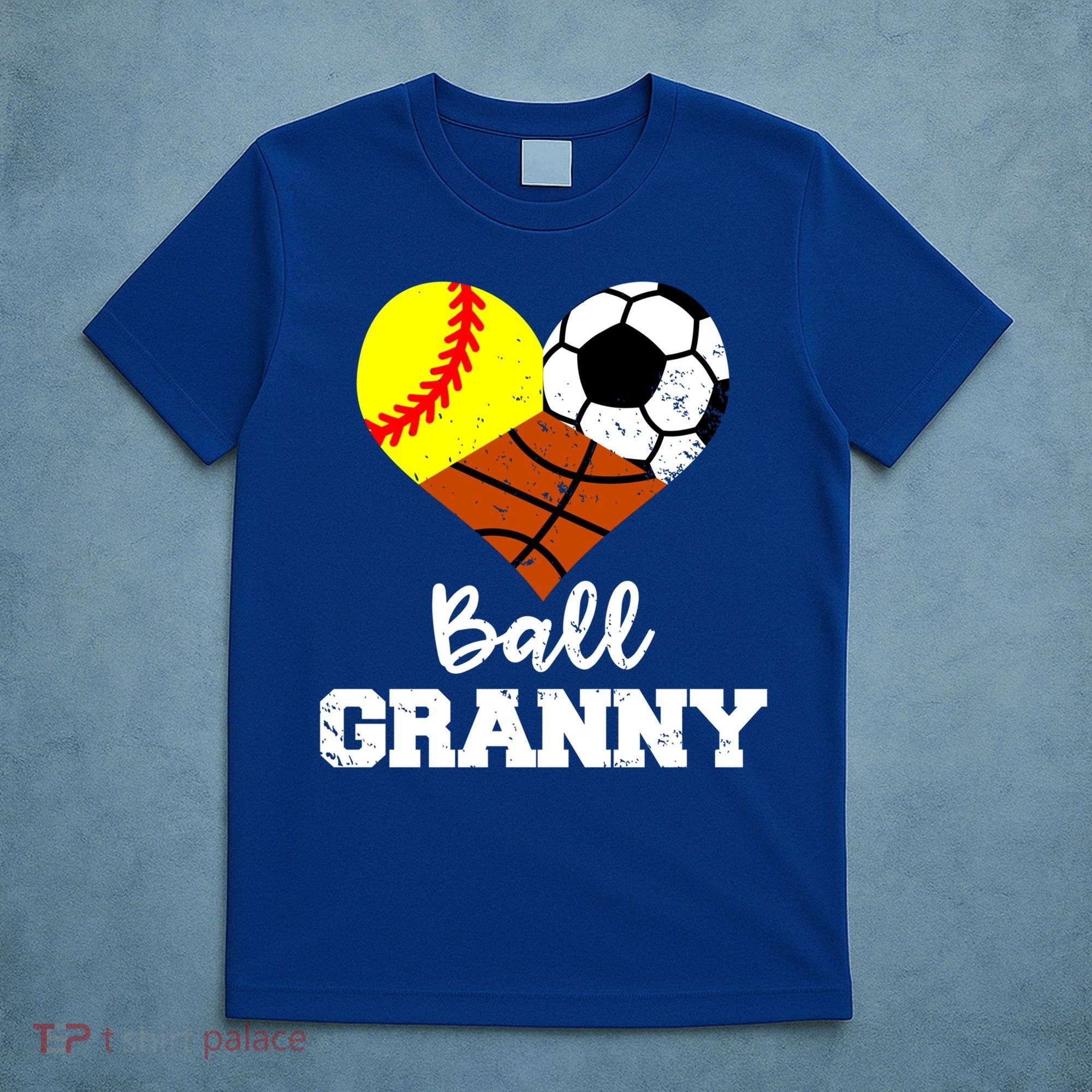 Ball Granny Heart Funny Softball Soccer Basketball Granny Gift T-Shirt