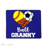 Ball Granny Heart Funny Softball Soccer Basketball Granny Gift Mousepad thumb 0