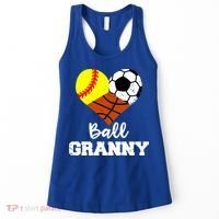 Ball Granny Heart Funny Softball Soccer Basketball Granny Gift Women's Tank Top thumb 0