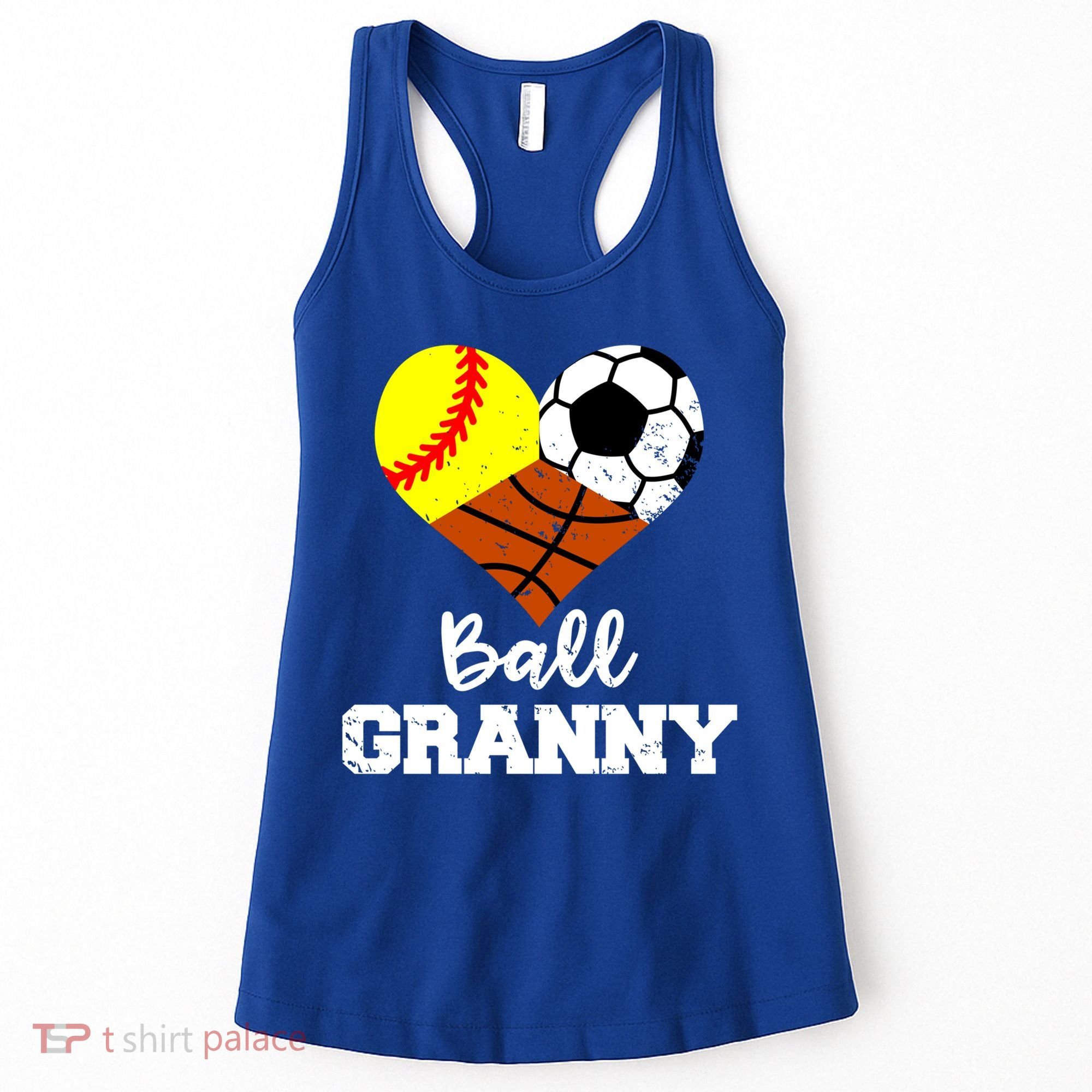 Ball Granny Heart Funny Softball Soccer Basketball Granny Gift Women's Tank Top