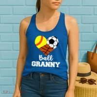 Ball Granny Heart Funny Softball Soccer Basketball Granny Gift Women's Tank Top thumb 2