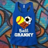 Ball Granny Heart Funny Softball Soccer Basketball Granny Gift Women's Tank Top thumb 3