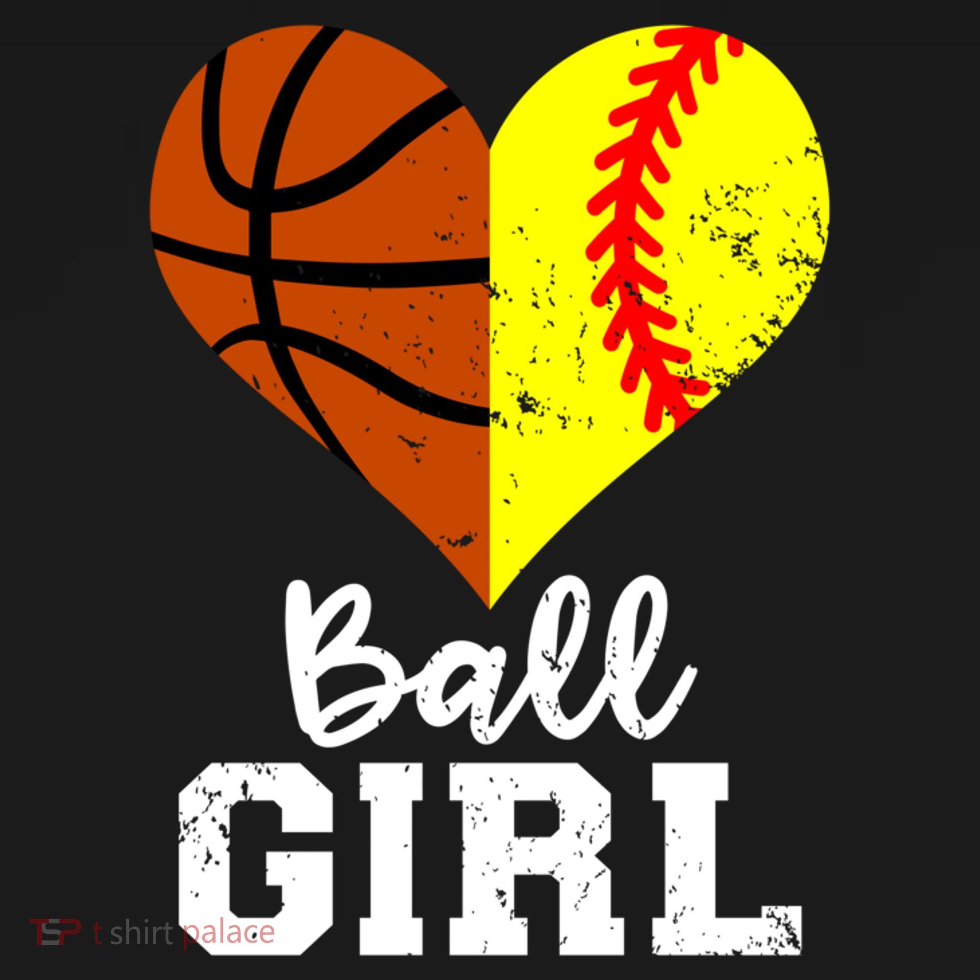 Ball Girl Heart Funny Softball Basketball Girl Ornament