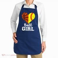Ball Girl Heart Funny Softball Basketball Girl Apron thumb 2