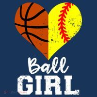 Ball Girl Heart Funny Softball Basketball Girl Women's Hoodie thumb 2