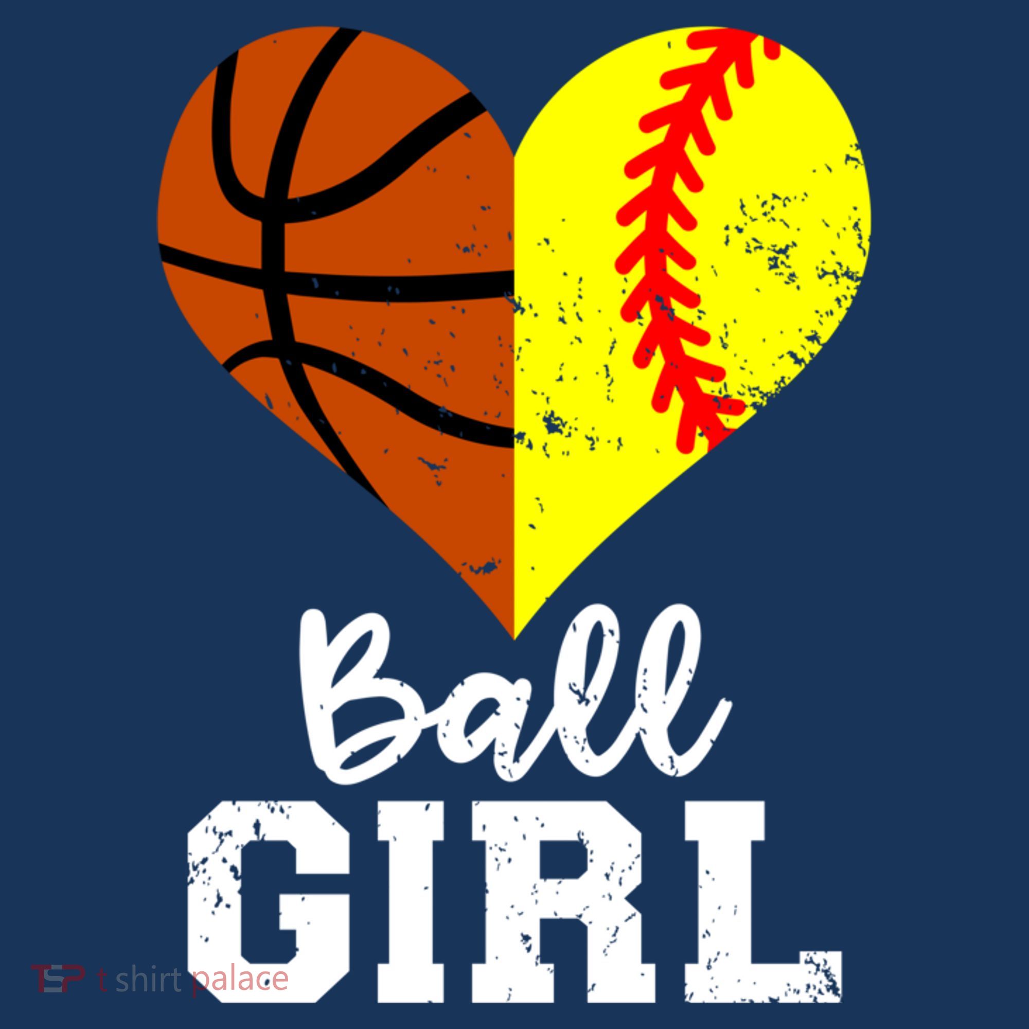 Ball Girl Heart Funny Softball Basketball Girl Women's Hoodie