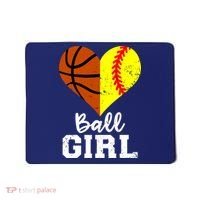 Ball Girl Heart Funny Softball Basketball Girl Mousepad thumb 0