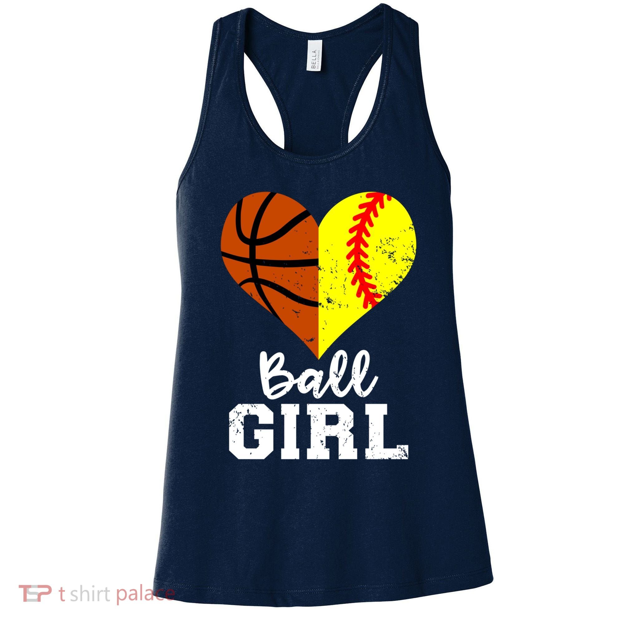 Ball Girl Heart Funny Softball Basketball Girl Women's Tank Top
