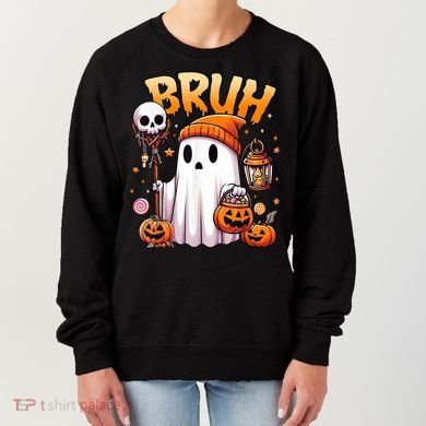 Bruh Ghost Halloween Cute Ghost Trick Or Treat Women's Sweatshirt