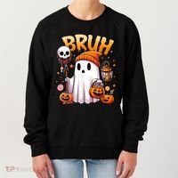 Bruh Ghost Halloween Cute Ghost Trick Or Treat Women's Sweatshirt thumb 0