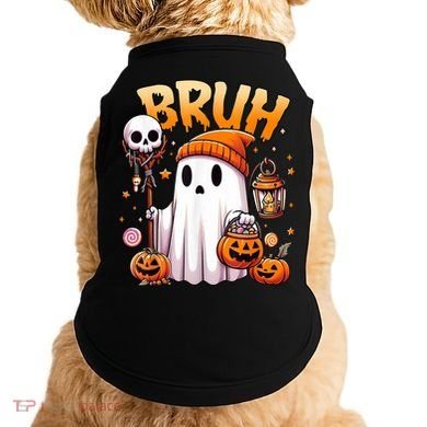 Bruh Ghost Halloween Cute Ghost Trick Or Treat Doggie Tank