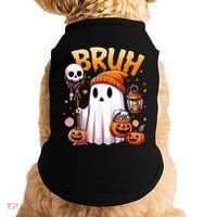 Bruh Ghost Halloween Cute Ghost Trick Or Treat Doggie Tank thumb 0
