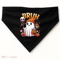 Bruh Ghost Halloween Cute Ghost Trick Or Treat USA-Made Doggie Bandana thumb 0