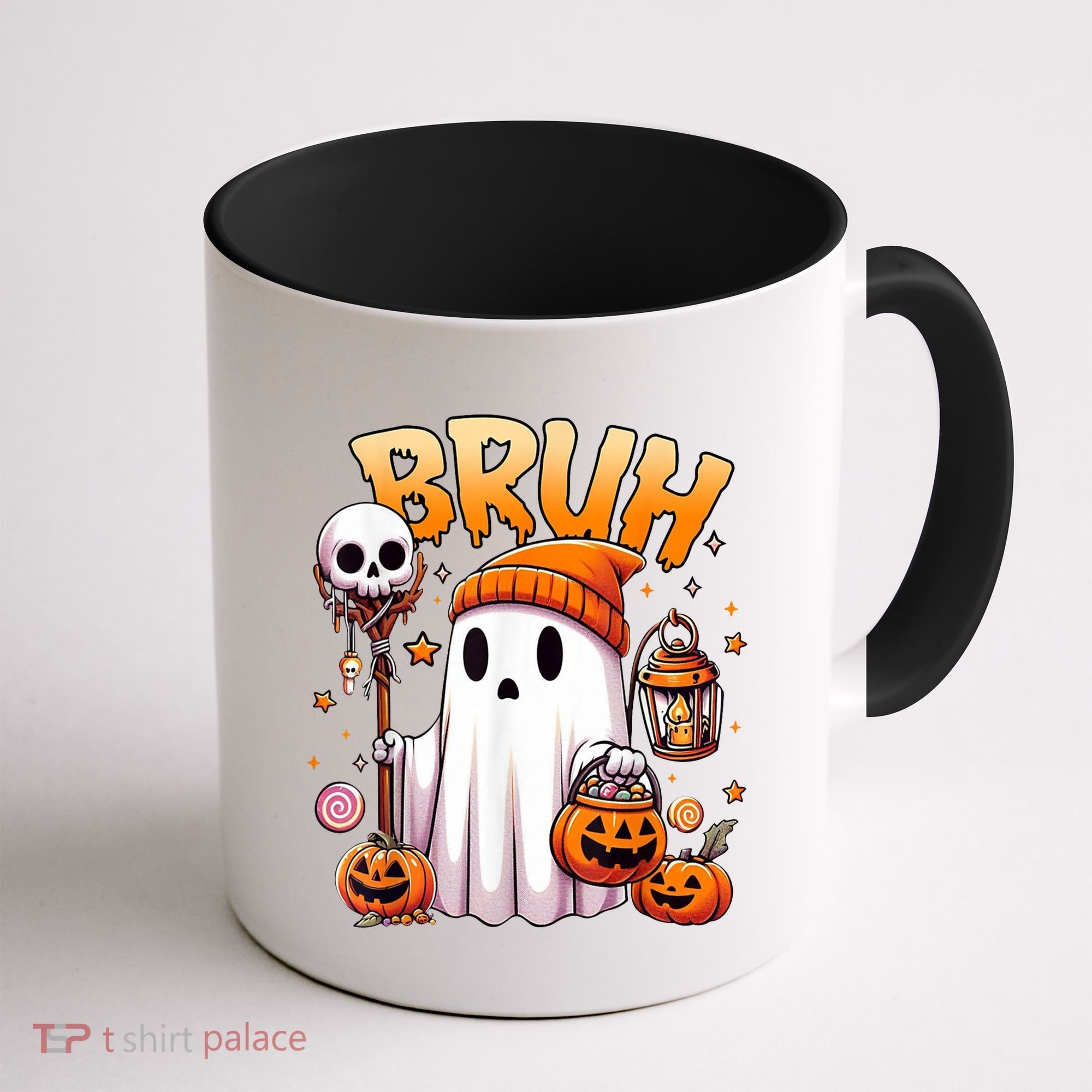 Bruh Ghost Halloween Cute Ghost Trick Or Treat Coffee Mug