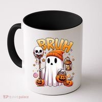 Bruh Ghost Halloween Cute Ghost Trick Or Treat Coffee Mug thumb 0