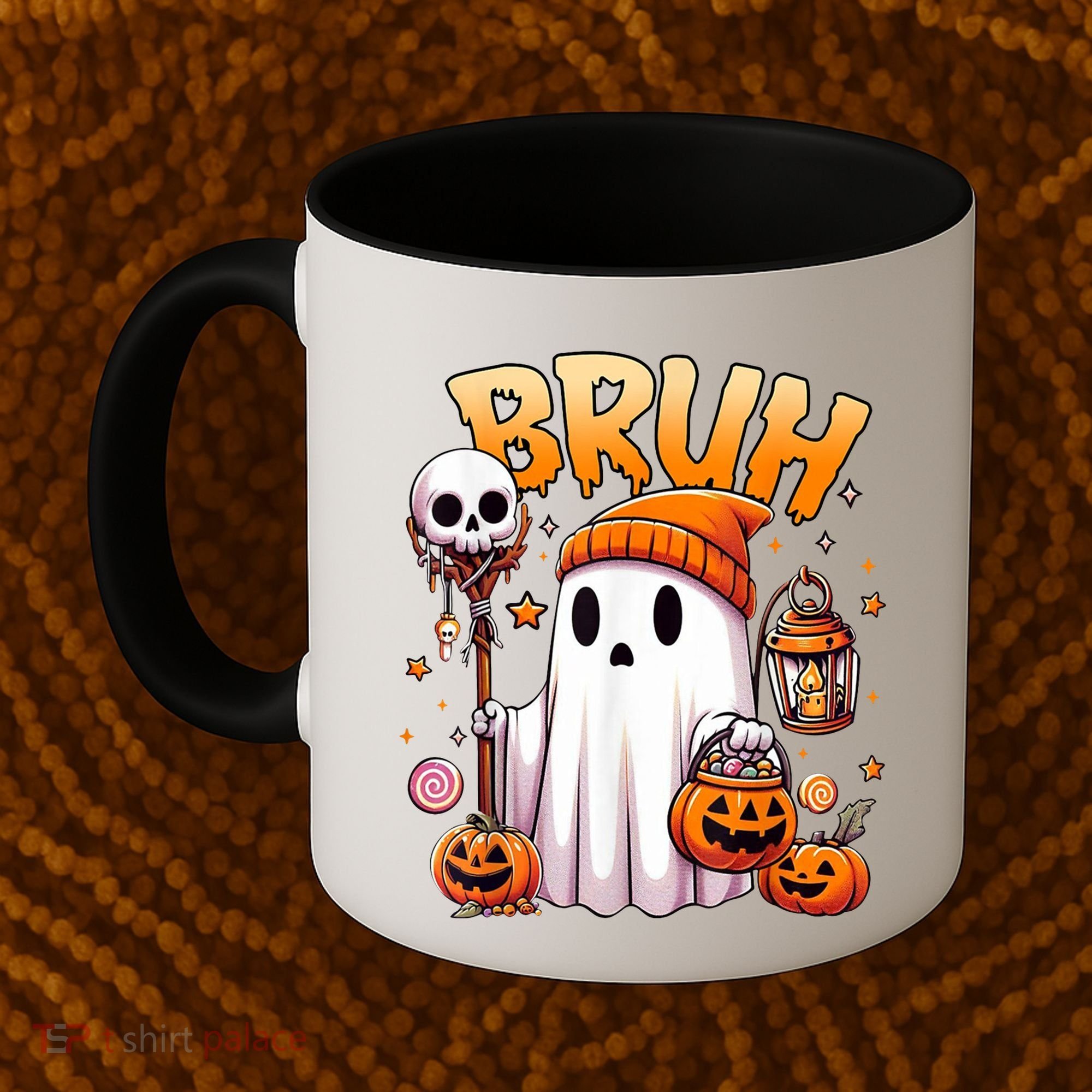Bruh Ghost Halloween Cute Ghost Trick Or Treat Coffee Mug