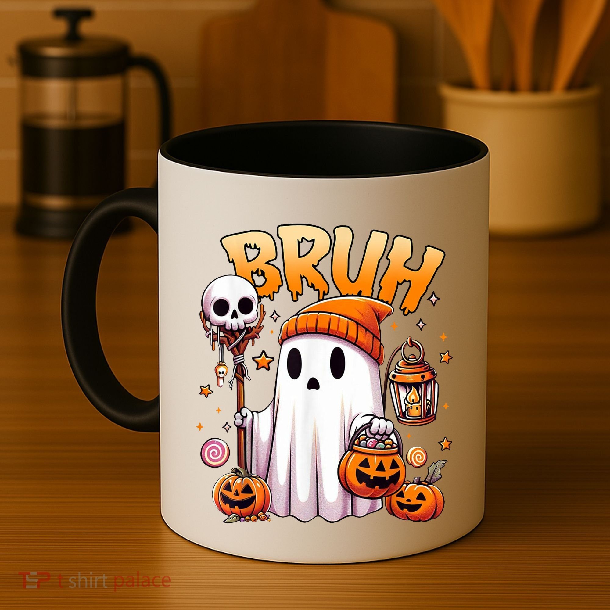 Bruh Ghost Halloween Cute Ghost Trick Or Treat Coffee Mug