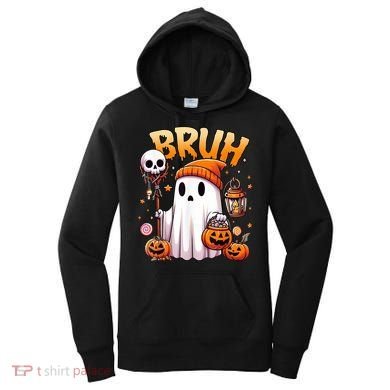 Bruh Ghost Halloween Cute Ghost Trick Or Treat Women's Hoodie