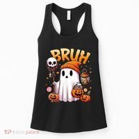 Bruh Ghost Halloween Cute Ghost Trick Or Treat Women's Tank Top thumb 0