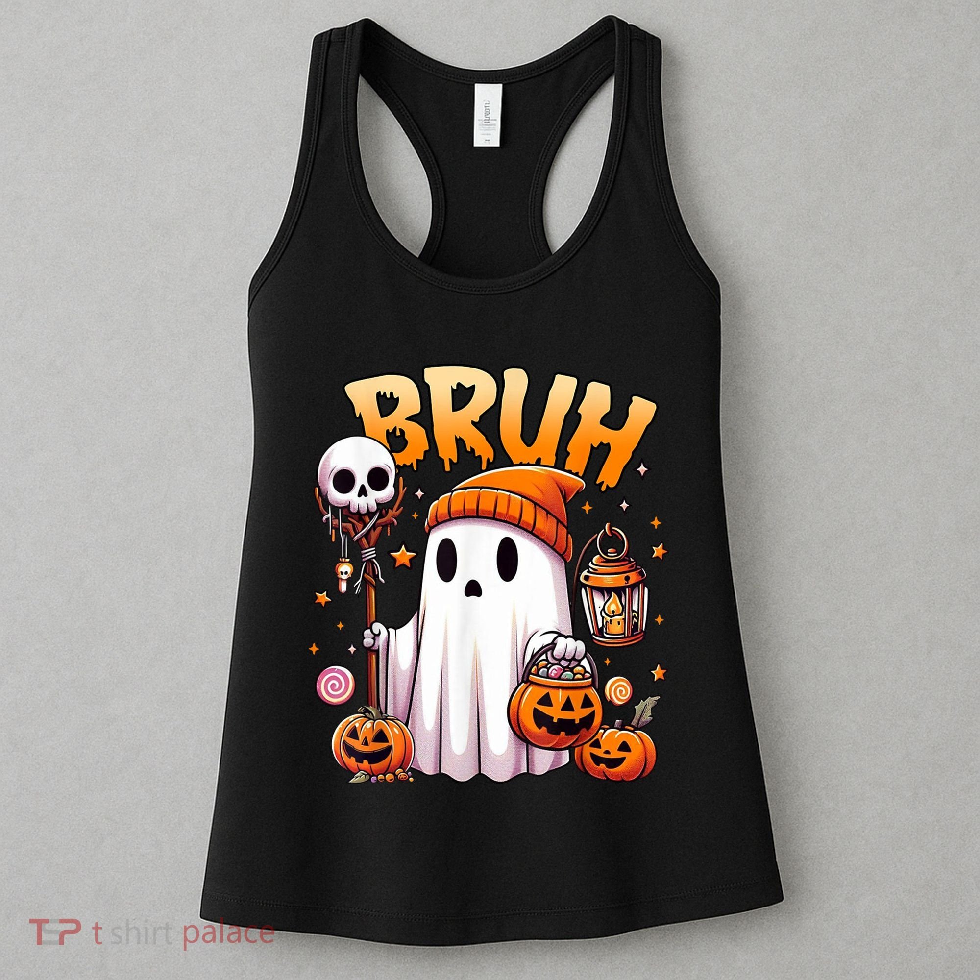 Bruh Ghost Halloween Cute Ghost Trick Or Treat Women's Tank Top