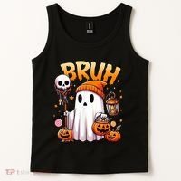 Bruh Ghost Halloween Cute Ghost Trick Or Treat Tank Top thumb 2