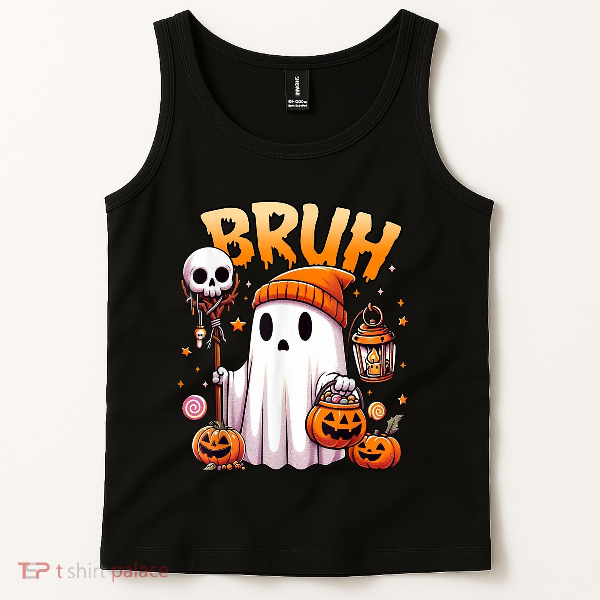 Bruh Ghost Halloween Cute Ghost Trick Or Treat Tank Top