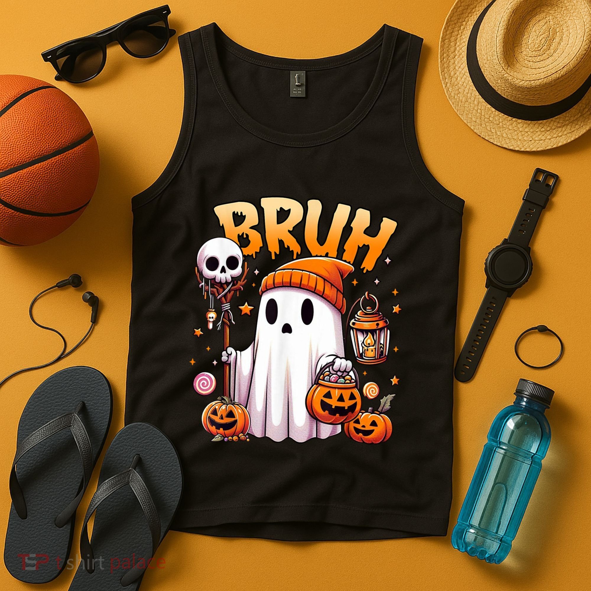 Bruh Ghost Halloween Cute Ghost Trick Or Treat Tank Top