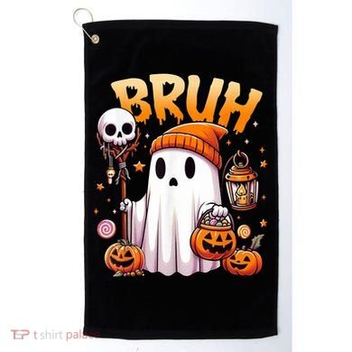Bruh Ghost Halloween Cute Ghost Trick Or Treat Golf Towel