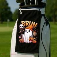 Bruh Ghost Halloween Cute Ghost Trick Or Treat Golf Towel thumb 2