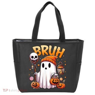 Bruh Ghost Halloween Cute Ghost Trick Or Treat Tote Bag