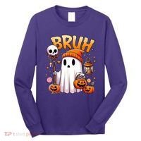 Bruh Ghost Halloween Cute Ghost Trick Or Treat Long Sleeve Shirt thumb 0
