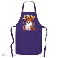 Bruh Ghost Halloween Cute Ghost Trick Or Treat Apron thumb 0