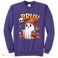 Bruh Ghost Halloween Cute Ghost Trick Or Treat Sweatshirt thumb 0