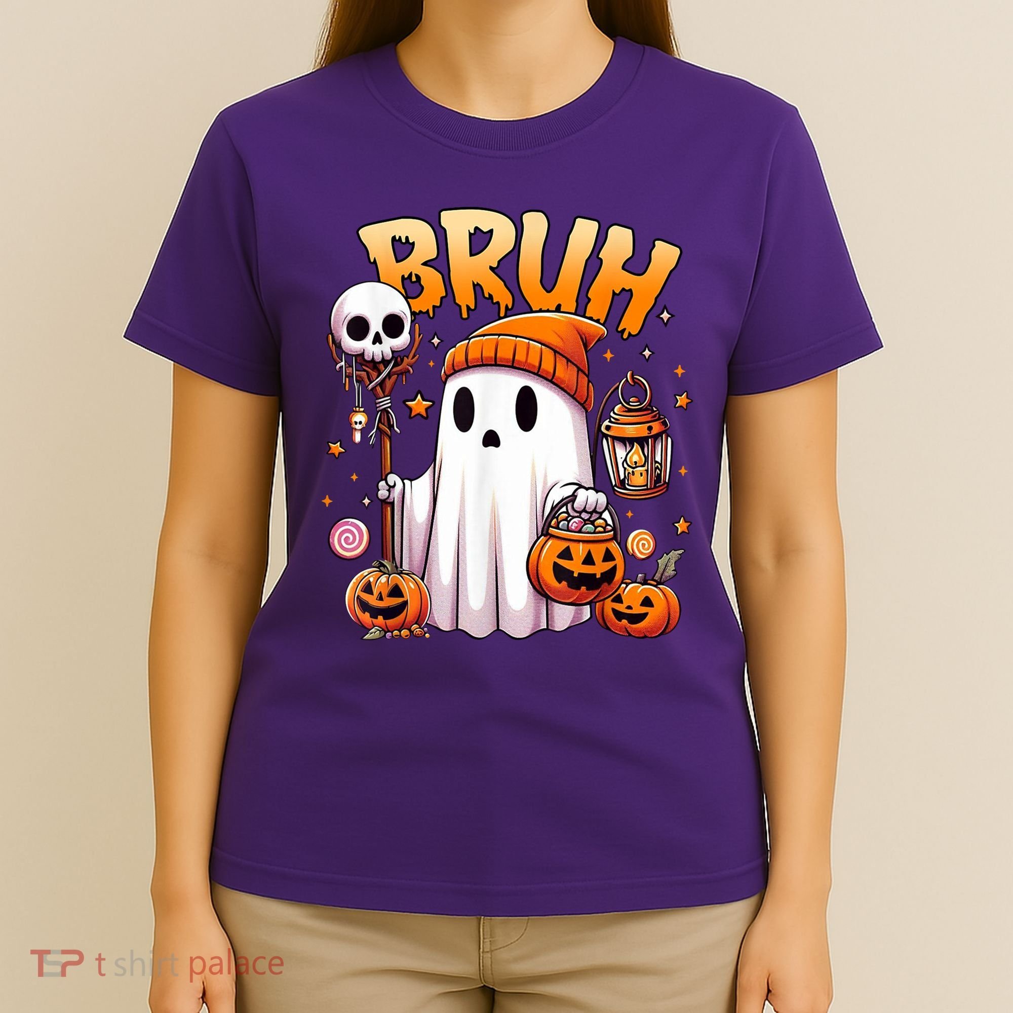 Bruh Ghost Halloween Cute Ghost Trick Or Treat T-Shirt