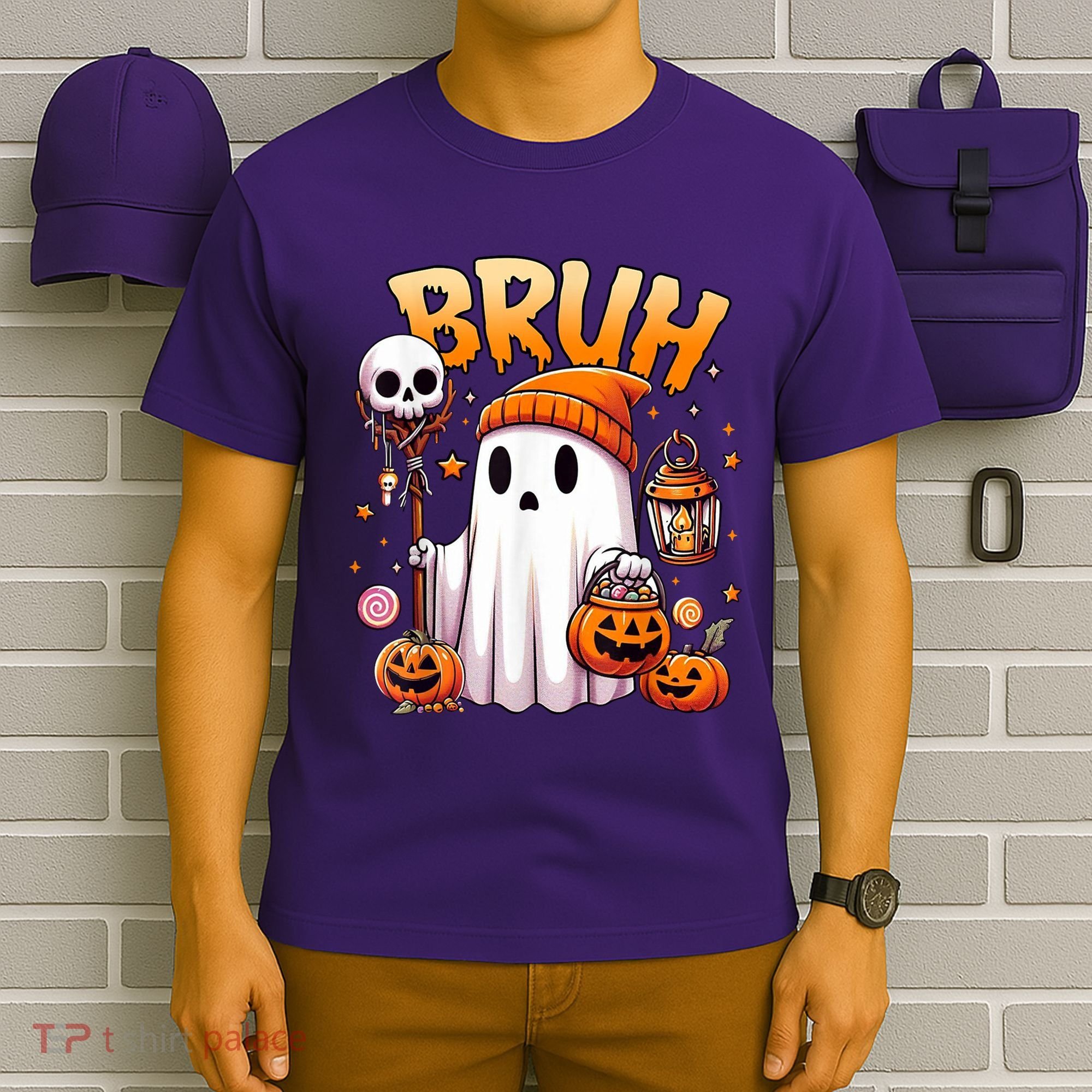 Bruh Ghost Halloween Cute Ghost Trick Or Treat T-Shirt