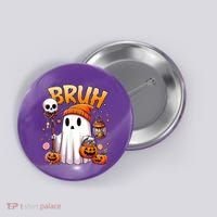 Bruh Ghost Halloween Cute Ghost Trick Or Treat Button thumb 0