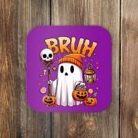 Bruh Ghost Halloween Cute Ghost Trick Or Treat Coaster thumb 0