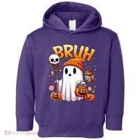 Bruh Ghost Halloween Cute Ghost Trick Or Treat Toddler Hoodie thumb 0