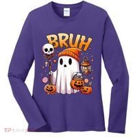 Bruh Ghost Halloween Cute Ghost Trick Or Treat Women's Long Sleeve Shirt thumb 0