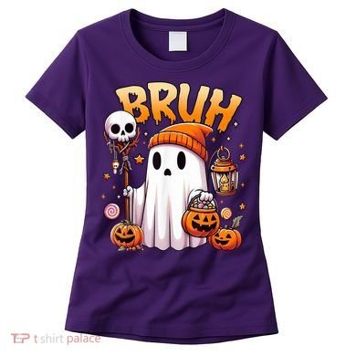 Bruh Ghost Halloween Cute Ghost Trick Or Treat Women's T-Shirt
