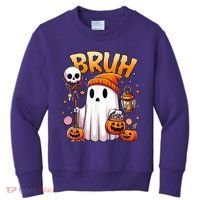 Bruh Ghost Halloween Cute Ghost Trick Or Treat Kids Sweatshirt thumb 0
