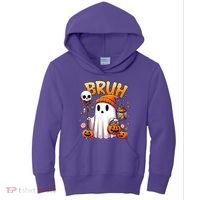 Bruh Ghost Halloween Cute Ghost Trick Or Treat Kids Hoodie thumb 0
