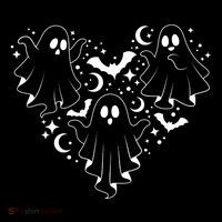 Boo Ghost Heart Halloween Festive Ornament thumb 1