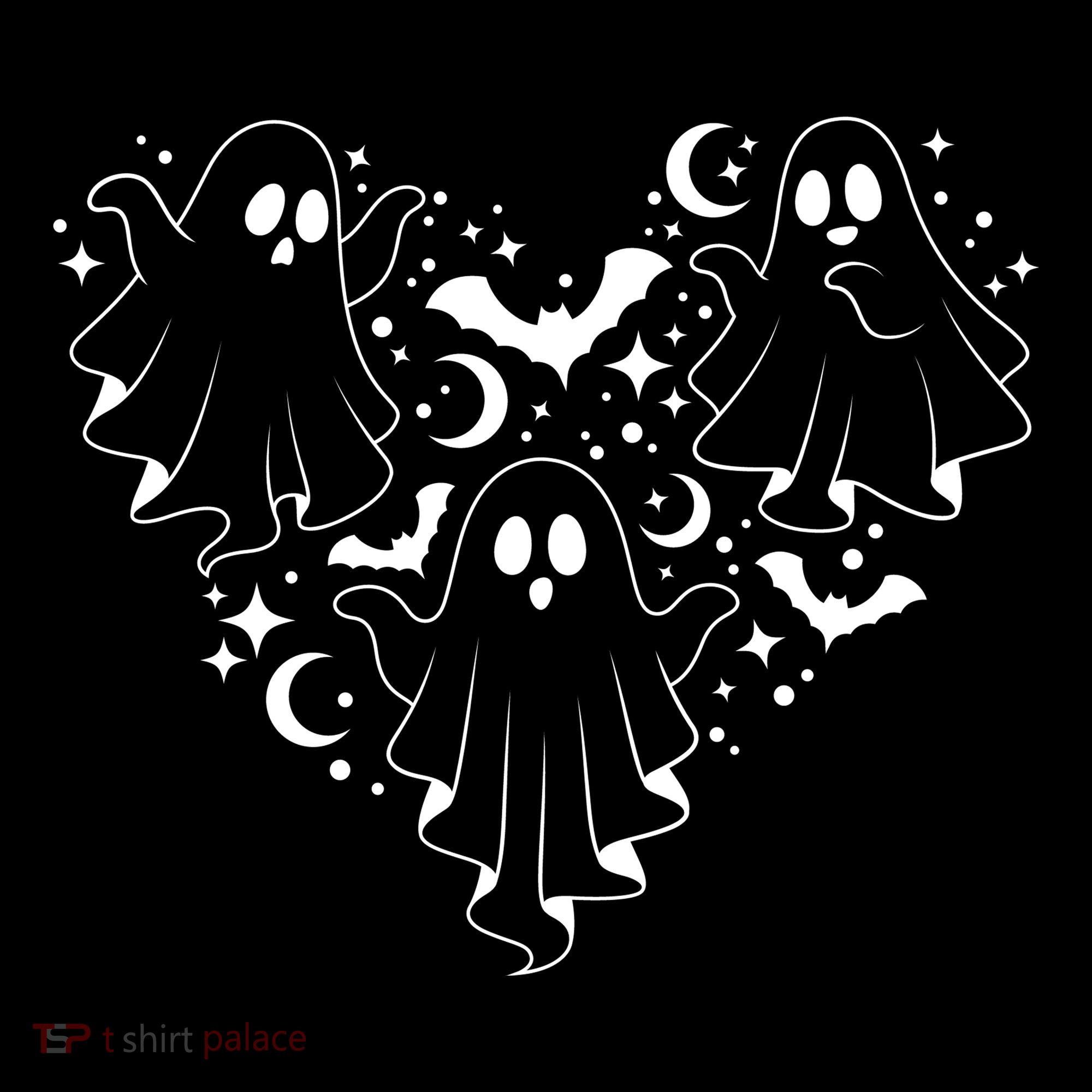 Boo Ghost Heart Halloween Festive Tank Top