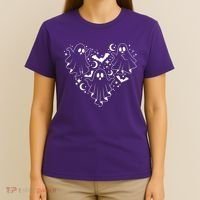 Boo Ghost Heart Halloween Festive T-Shirt thumb 4